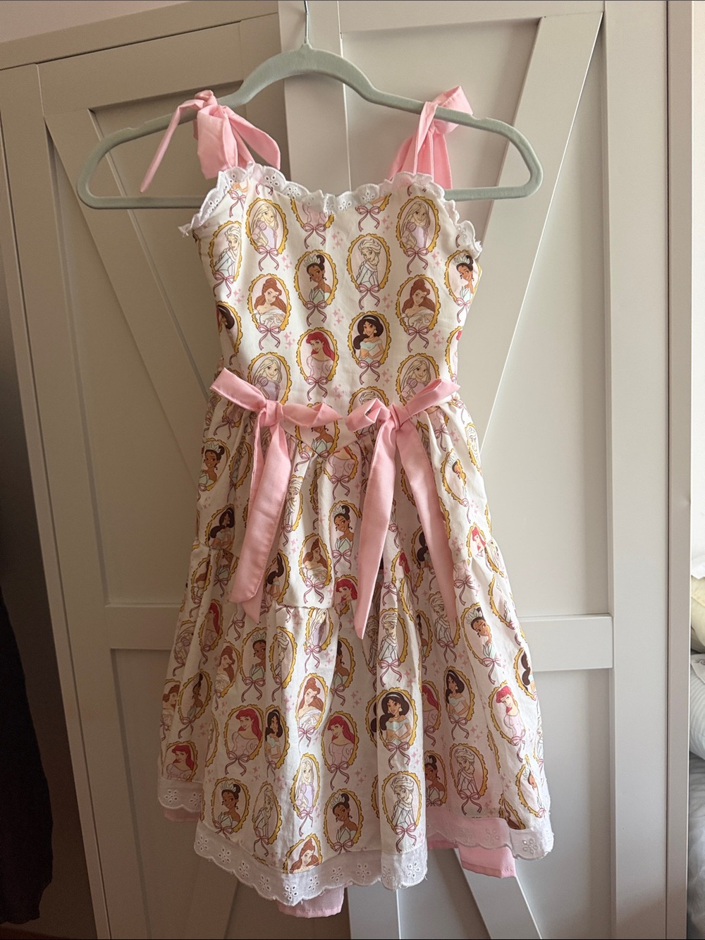 Disney Princess pink Print Tie-Shoulder Kids Dress
